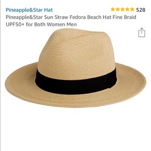 Pineapple & Star Sun Straw fedora beach hat